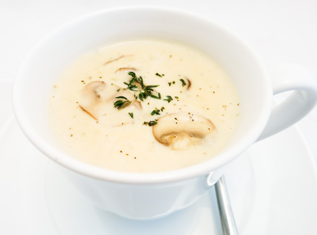 This afternoon I'm getting cozy with a large cup of Cream Of Mushroom Soup! Talk about nostalgic!