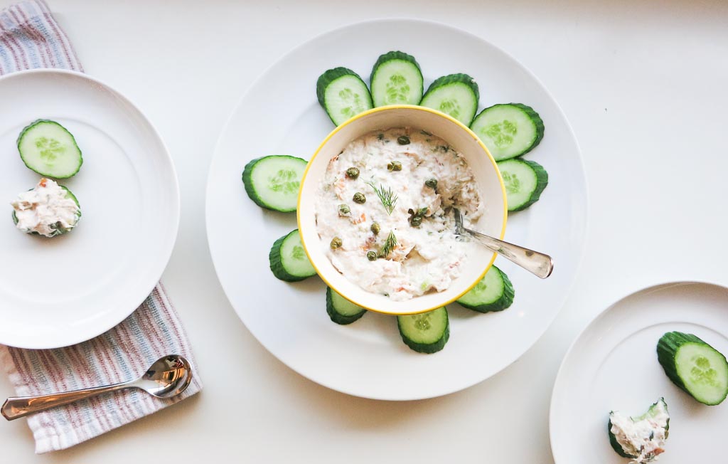 Between the smoked trout and skyr this dip is a protein powerhouse!