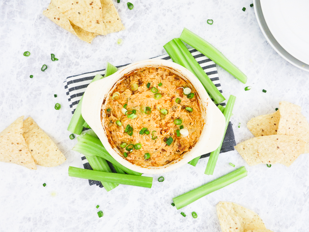 This Spicy Buffalo Chicken Dip is a MUST at any Super Bowl party!