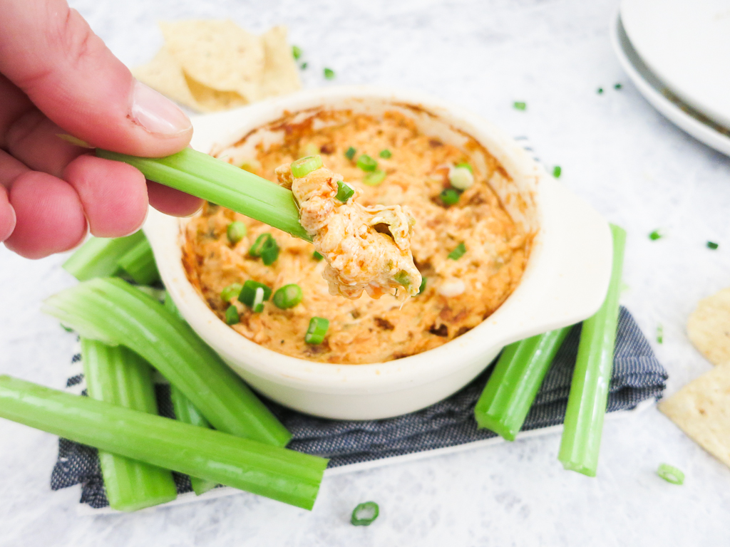 Serve with veggies for a lighter approach to this indulgent dip!